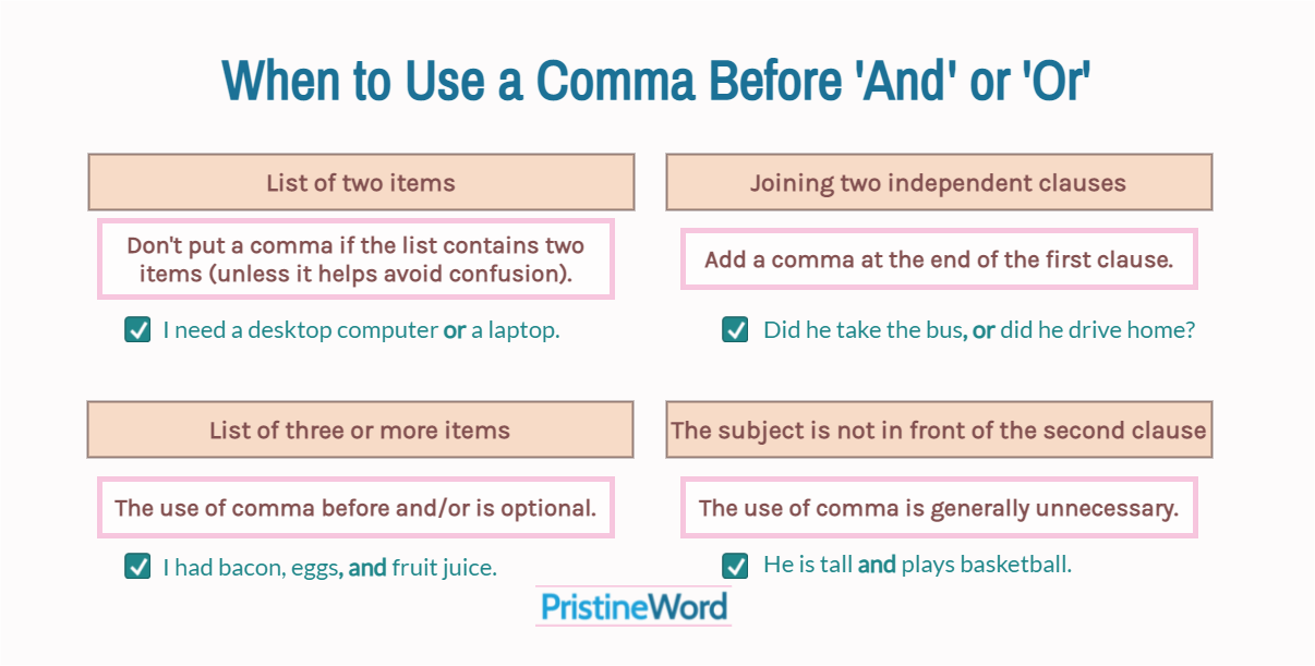 When To Add A Comma Before AND 