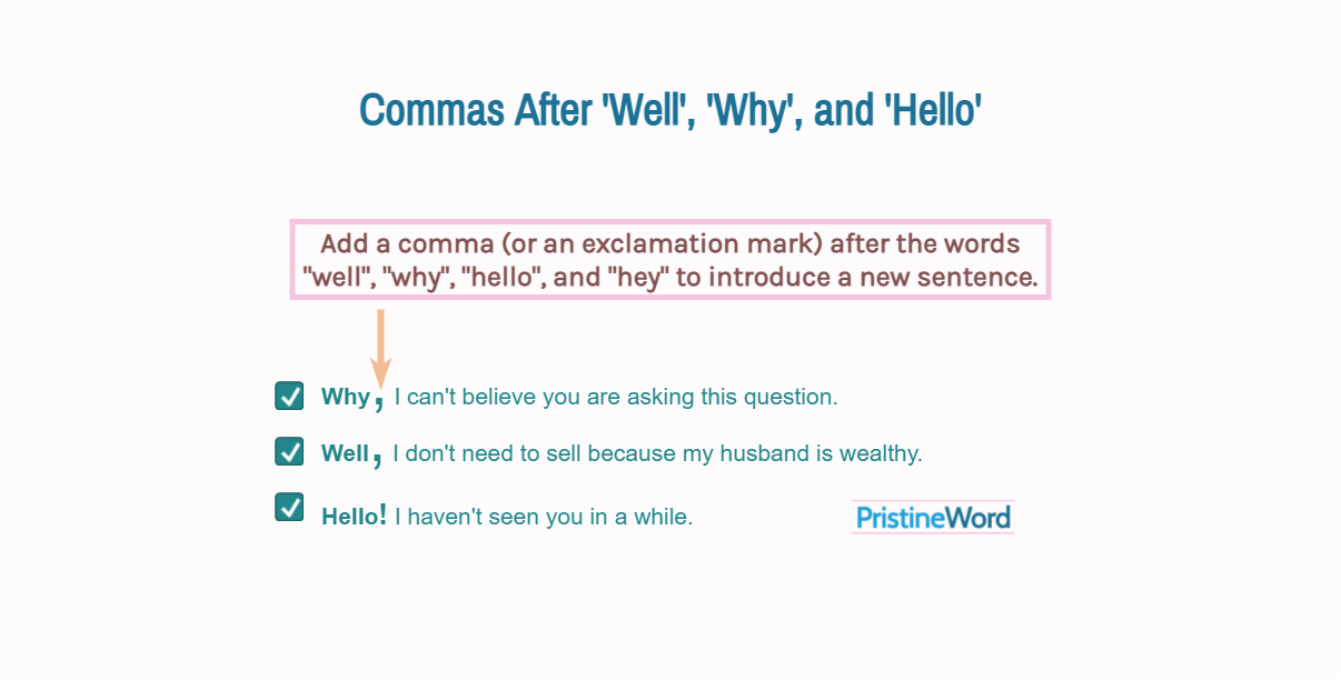 Commas After 'Well', 'Why', or 'Hello'