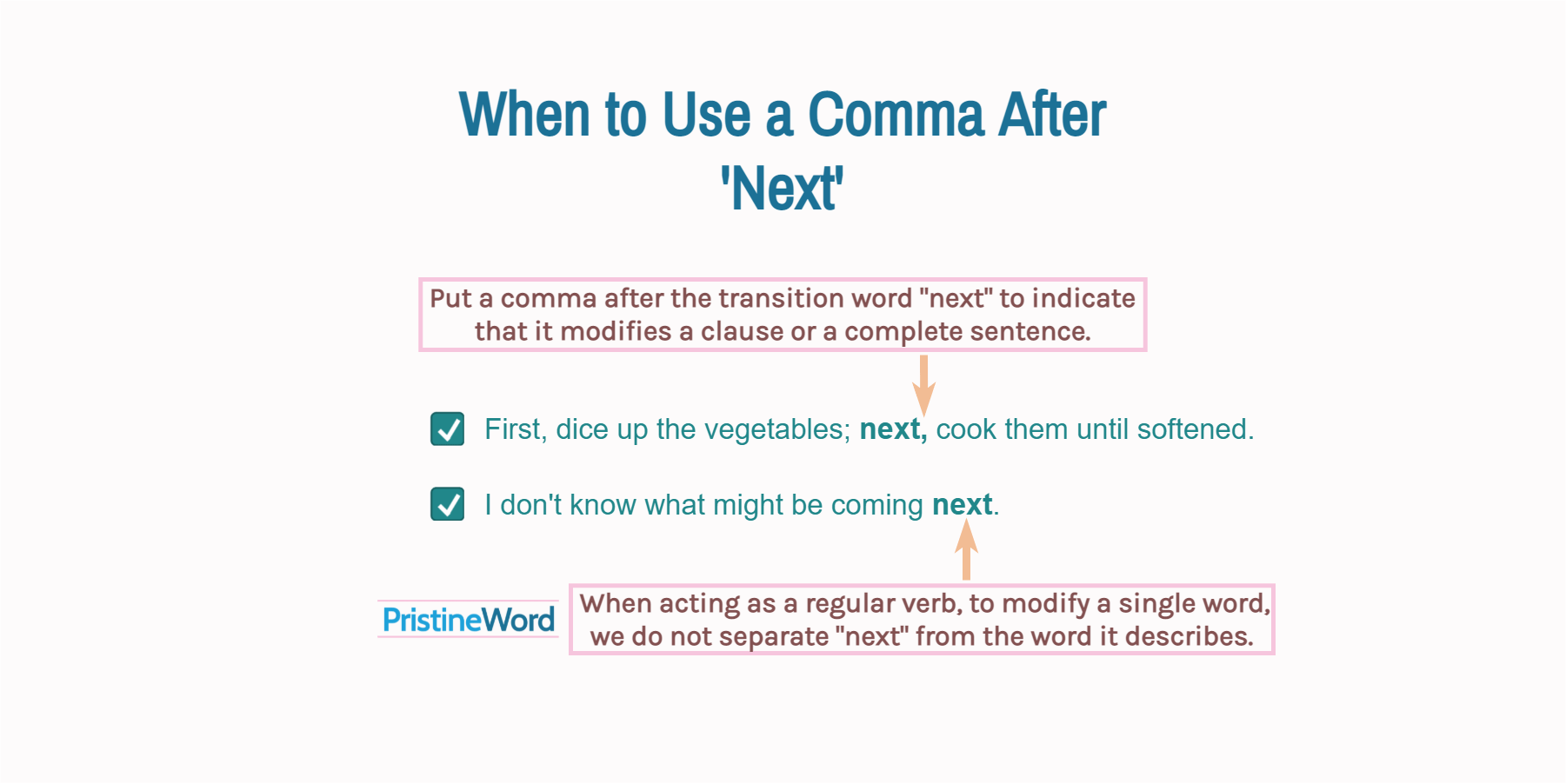 When To Add A Comma After Next 