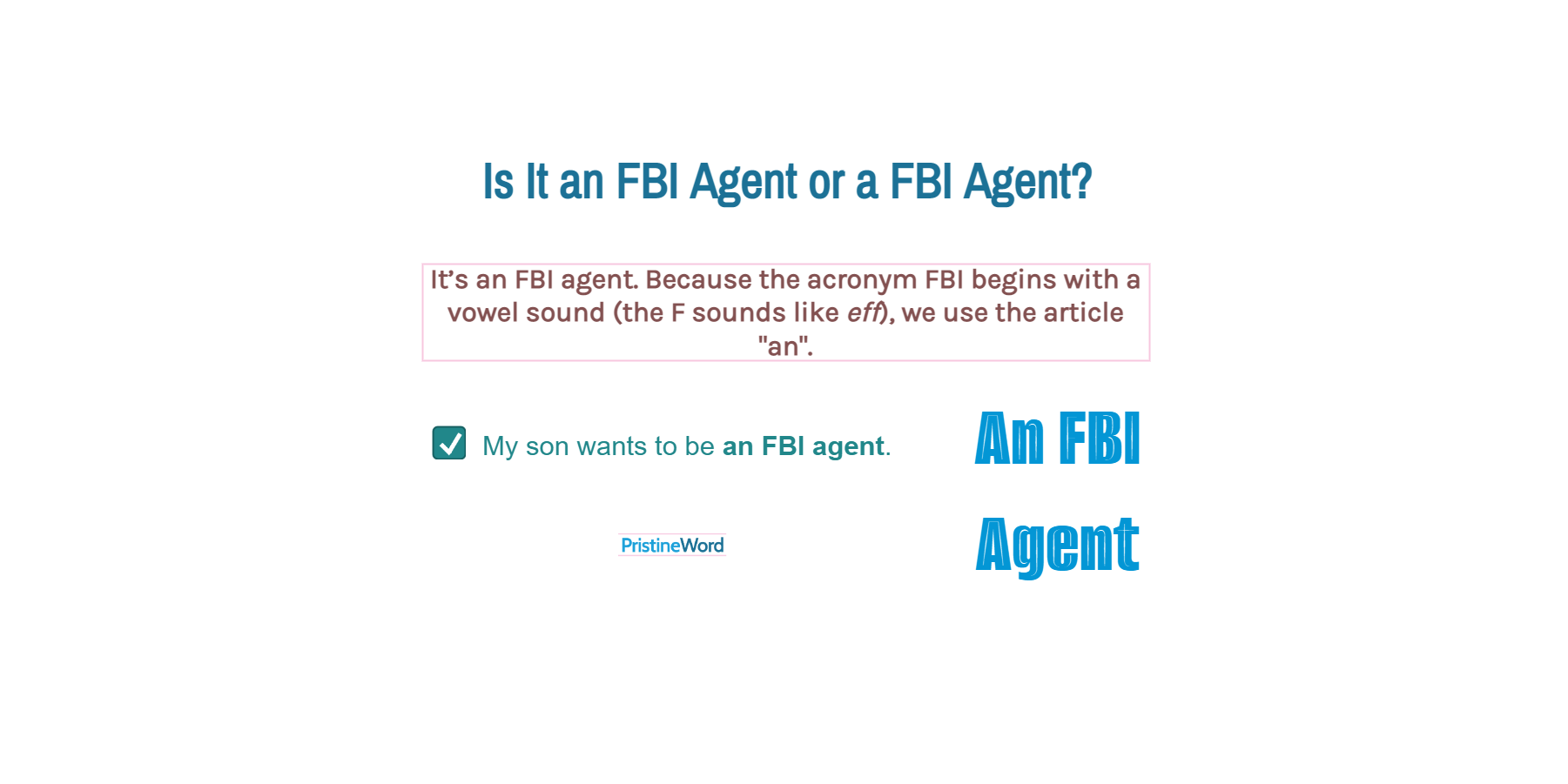 Is It An FBI Agent Or A FBI Agent?