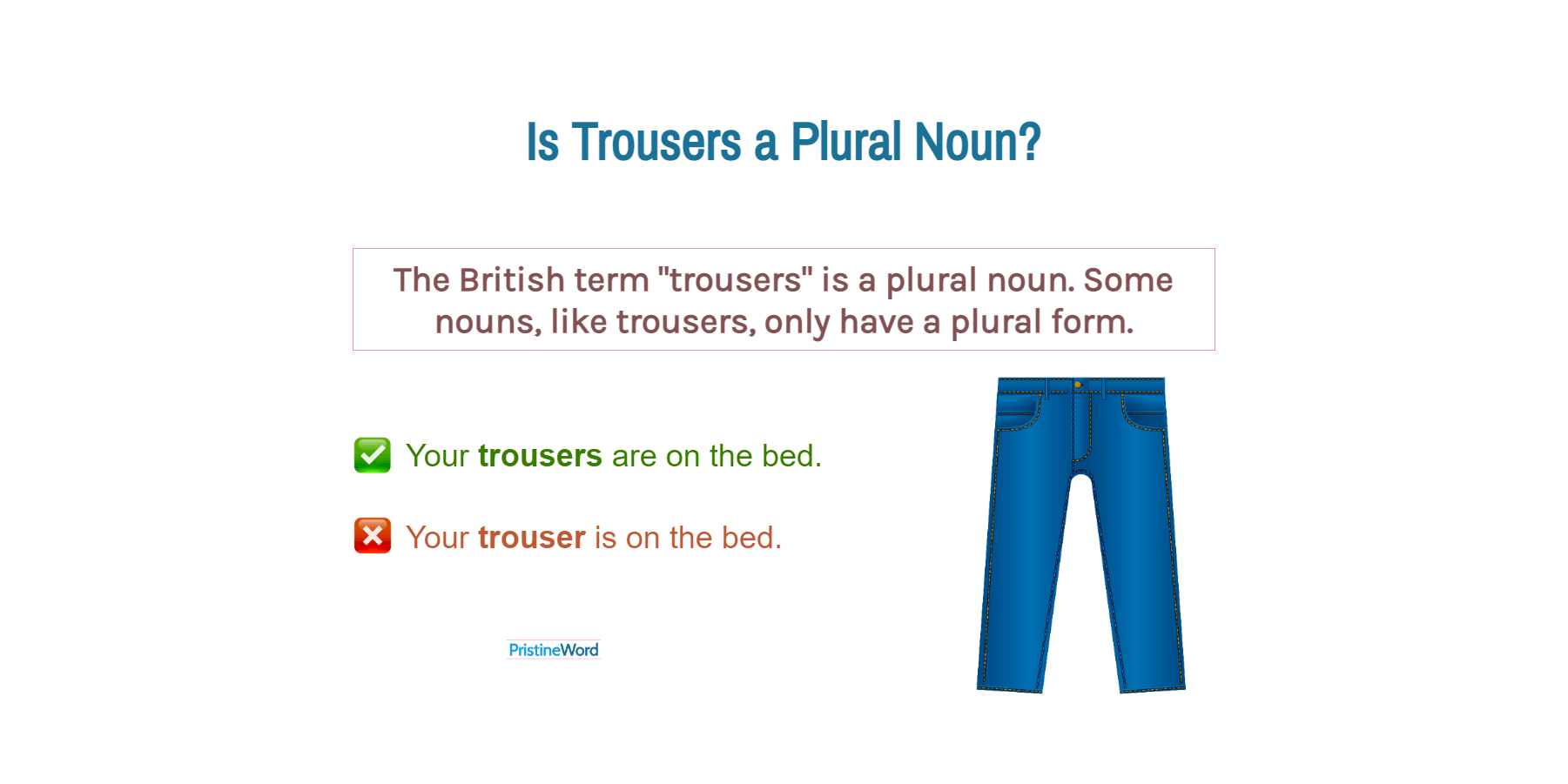 Learning English with Cambridge  Did you know that some nouns only exist  in plural form  They include the names of tools instruments and  articles of clothing which normally have two