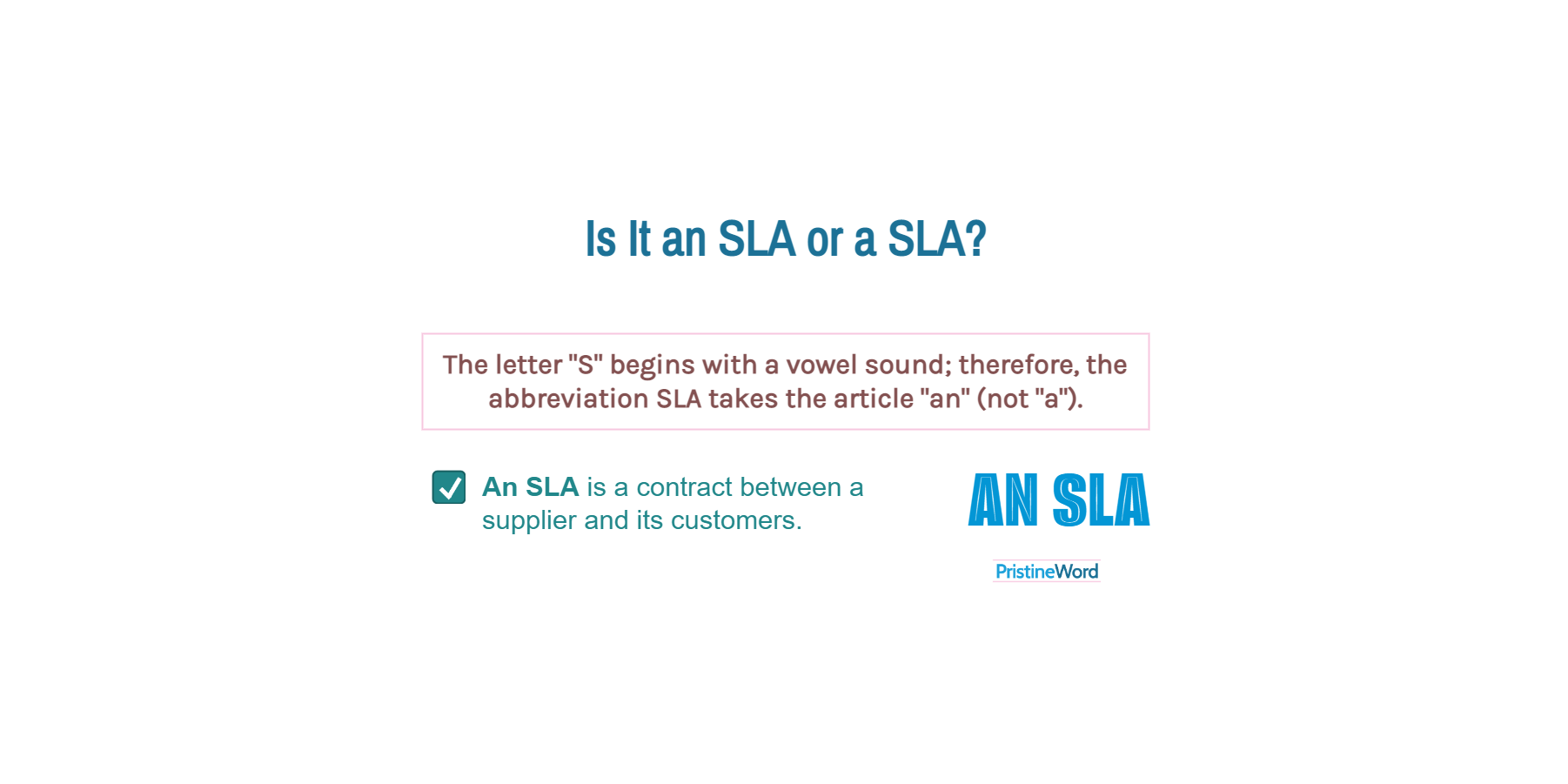 Is It an SLA or a SLA 