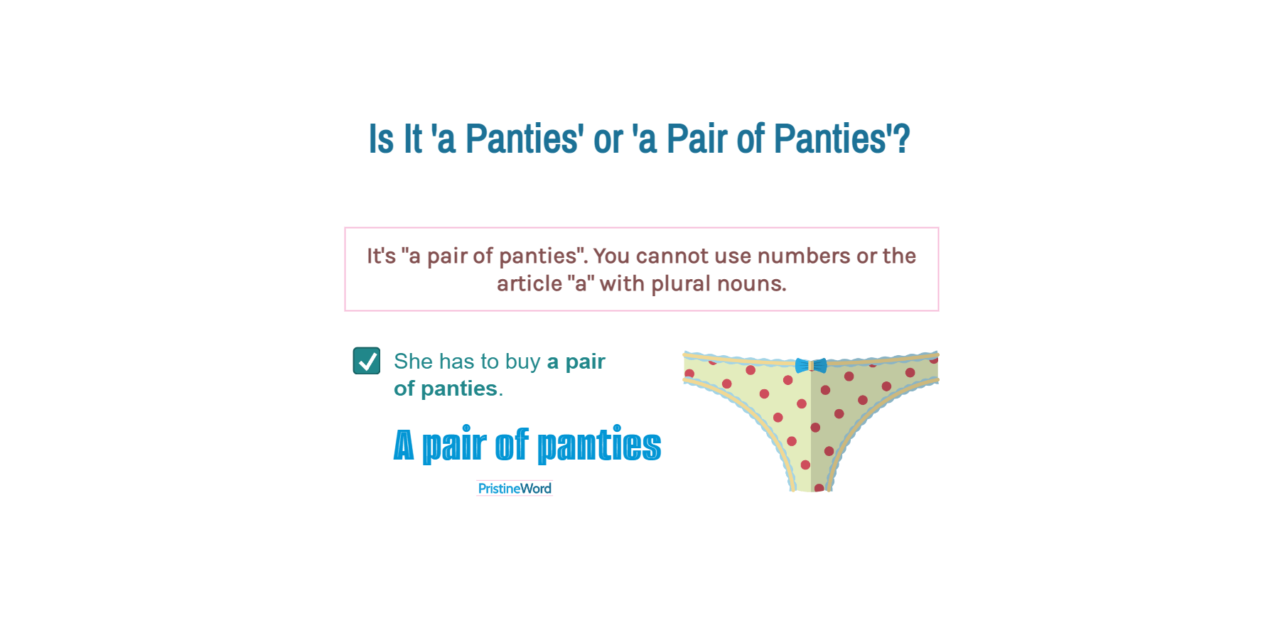 A Panties Or A Pair Of Panties Which Is Correct