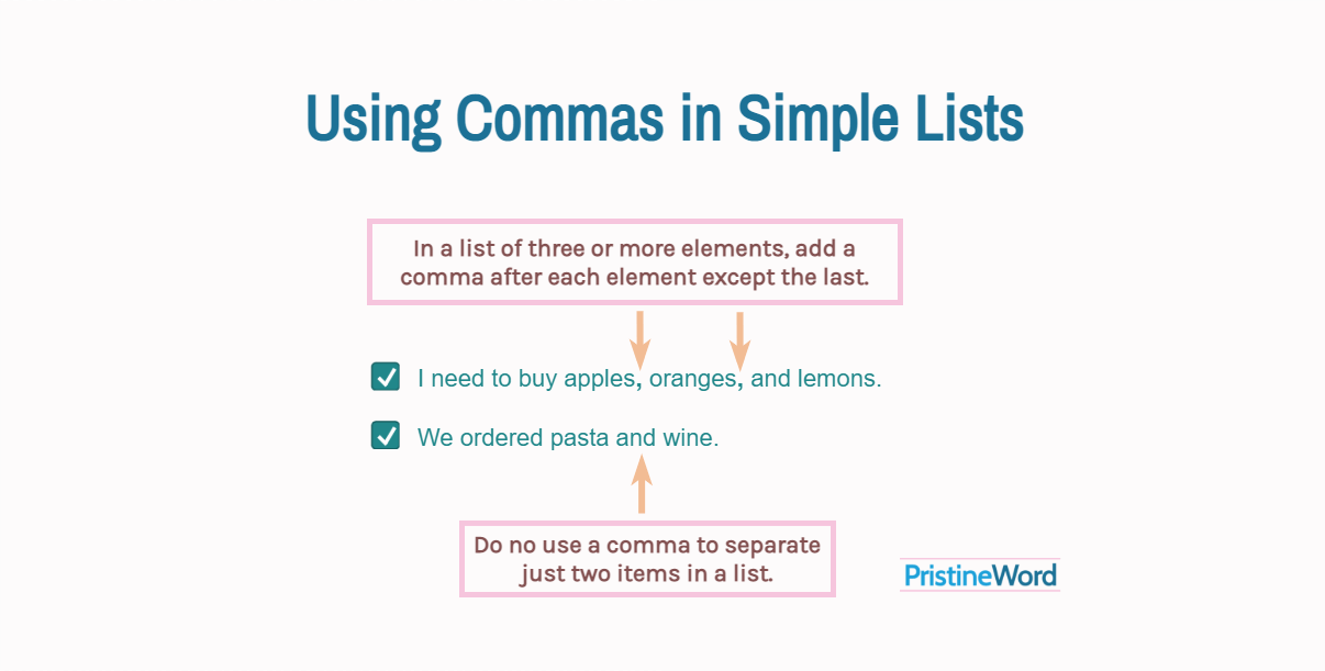 How To Use Commas In Simple Lists