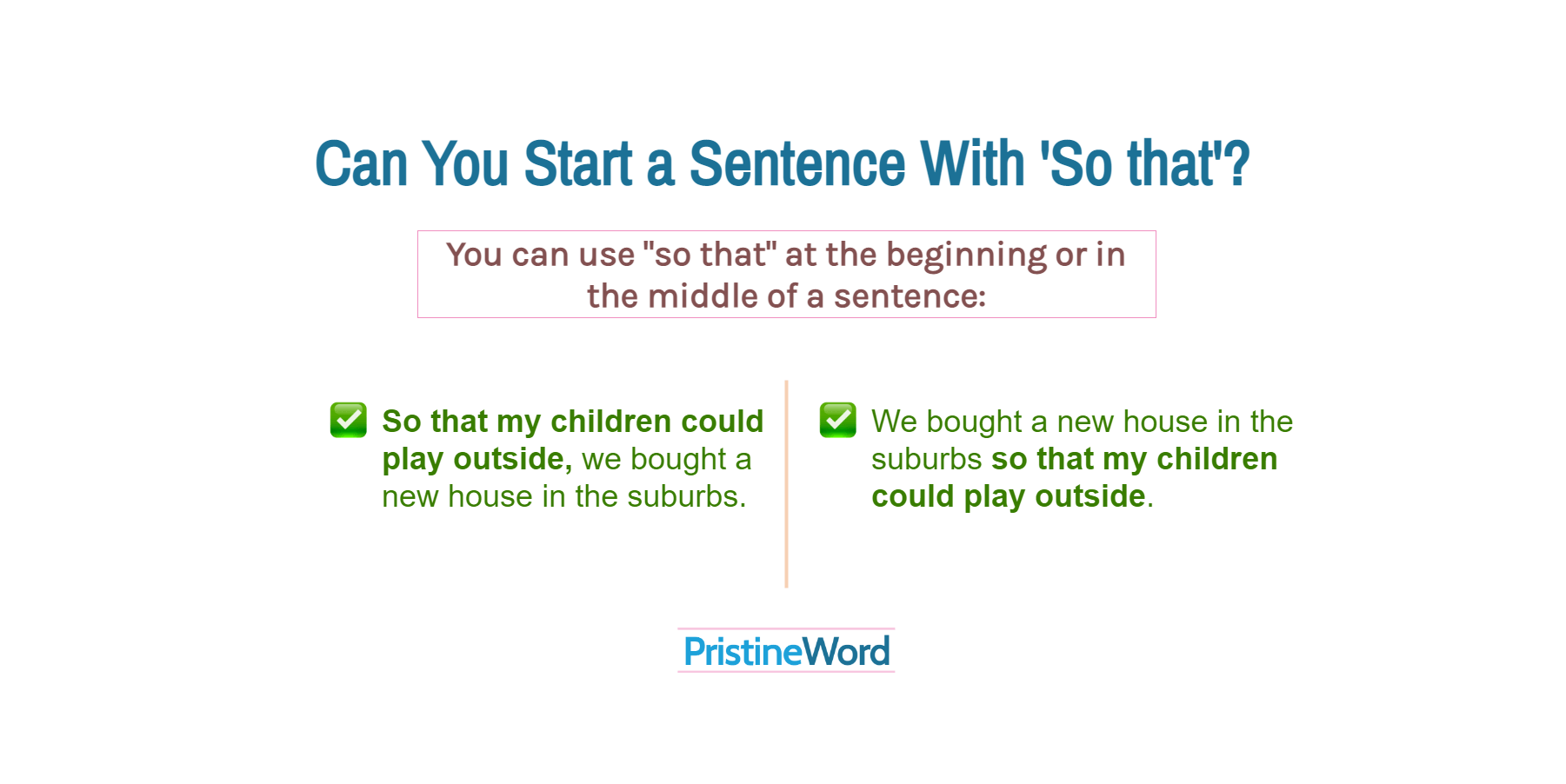 Can You Start A Sentence With So That 