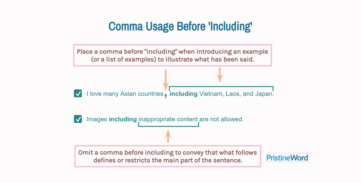 When To Use A Comma Before Including 4174