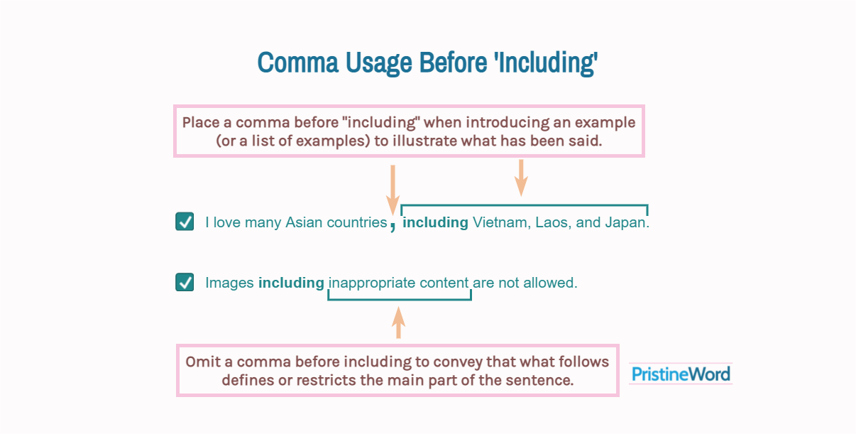 When To Add A Comma Before Including