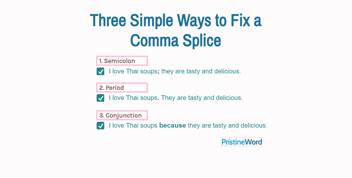 fixing comma splice checker